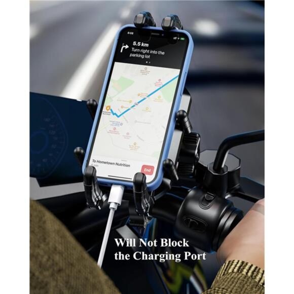 Motorcycle Phone Holder with Vibration Dampener & High-Speed Secure Lock - Picture 6 of 7